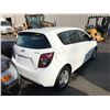 Image 2 : 2012 CHEVROLET SONIC, WHITE, HATCHBACK, GAS, AUTOMATIC, VIN#1G1JA6EH5C4134821, 180,434KMS,