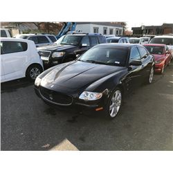 2006 MASERATI QUATTROPORTE, BLACK, 4DRSD, GAS, AUTO/PADDLE, *REBUILT* VIN#ZAMCE39A860024188,