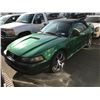 Image 1 : 2001 FORD MUSTANG, GREEN, 2DRCON, GAS, AUTOMATIC, VIN#1FAFP44411F194973, 258,451KMS,