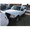 Image 1 : 2007 FORD RANGER, WHITE, GAS, AUTOMATIC, VIN#1FTZR44U87PA55704, 97,768KMS, RD,CD,AC, HAS FRONT END