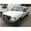 Image 1 : 2008 FORD RANGER, WHITE, 2DRPU, GAS, AUTOMATIC, VIN#1FTZR45E28PA00741, 191,793KMS, RD,AC,4W, NO