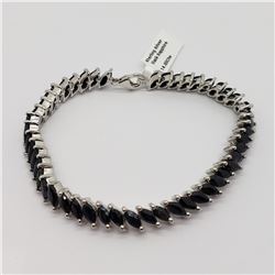 SILVER SAPPHIRE (MARQUISE CUT)(14CT) BRACELET