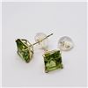 Image 2 : 14K  PERIDOT STUD (SQUARE CUT) (3.3CT) EARRINGS