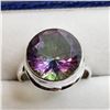 Image 2 : SILVER MYSTIC TOPAZ EARRING, RING AND PENDANT SET