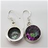 Image 3 : SILVER MYSTIC TOPAZ EARRING, RING AND PENDANT SET