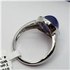 Image 2 : SILVER TANZANITE (CABOCHON CUT) WHITE TOPAZ RING