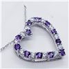 Image 2 : SILVER AMETHYST CZ HEART SHAPED NECKLACE