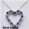 Image 3 : SILVER AMETHYST CZ HEART SHAPED NECKLACE