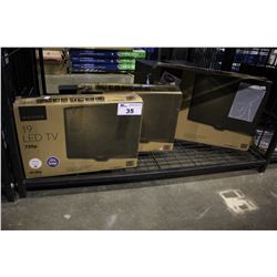 24  INSIGNIA LCD-LED TV AND PAIR OF 19  INSIGNIA LCD-LED TVS