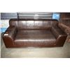 Image 1 : BROWN LEATHER LOVESEAT