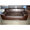 Image 2 : BROWN LEATHER LOVESEAT