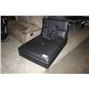 Image 2 : DOMUS VITA BLACK LEATHER RECLINING LOUNGE CHAIR WITH ACCENT PILLOWS