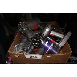 BOX OF DYSON VACUUMS / PARTS