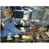 Image 2 : SHELF OF VINTAGE COLLECTABLES INCLUDING DOLL, JARS AND MORE