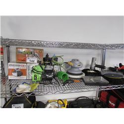 GRAVITY SPRAY GUN, SPRAY WORK PAINTING STAND SET, BUFFER, POLISHER, GREX COMPRESSOR, POLISH, SPRAY