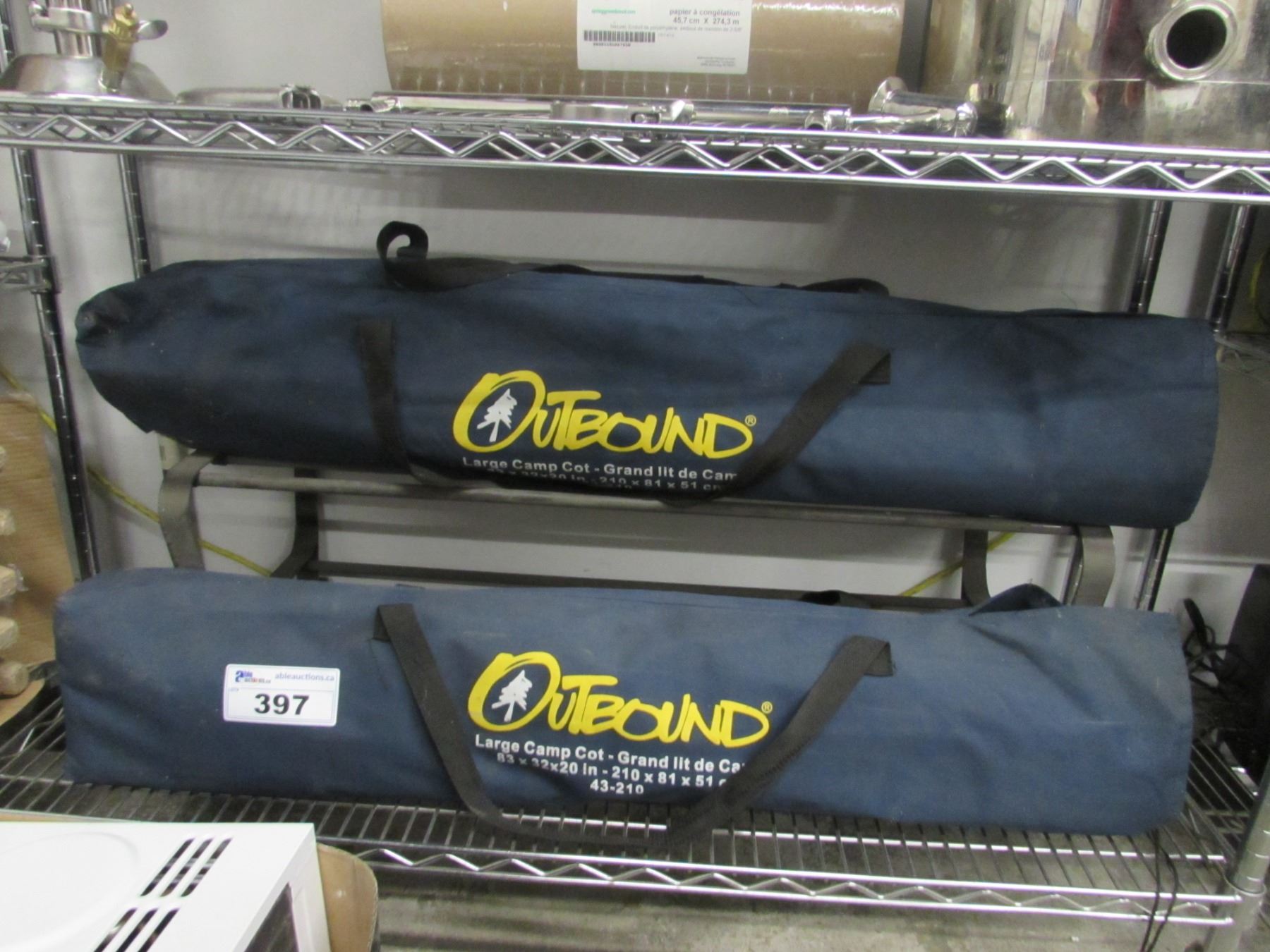 Outbound Racks OUTBOUND LARGE CAMP COTS, FOLDING CHAIR & SHOE RACK