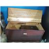 Image 2 : DARK WOOD CEDAR LINED BLANKET BOX WITH TRUNK AND CONTENTS INSIDE