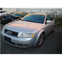 2003 GREY AUDI A4 1.8T AVANT QUATTRO, 247380 KMS, VIN# WAUVC68E53A237451