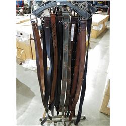 LOT OF ASSORTED DESIGNER BELTS - RACK NOT INCLUDED