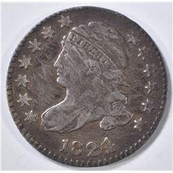 1824/2 BUST DIME VF scratches