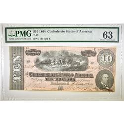 1864 $10 CSA  PMG 63