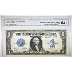 1923 $1 SILVER CERTIFICATE  CGA CH UNC OPQ