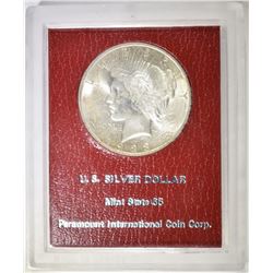 1923 PEACE DOLLAR  RED LABEL PARAMOUNT GEM BU