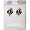 Image 2 : 14KT GOLD BLACK PEARL EARRINGS & MATCHING RING