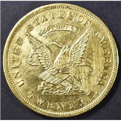 1853 US ASSAY OFFICE $20 GOLD   AU/BU