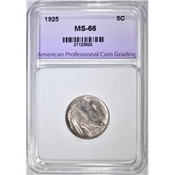 1925 BUFFALO NICKEL, APCG SUPERB GEM  BU