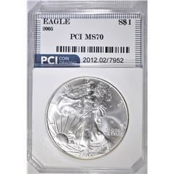 2005 AMERICAN SILVER EAGLE PCI PERFECT GEM BU