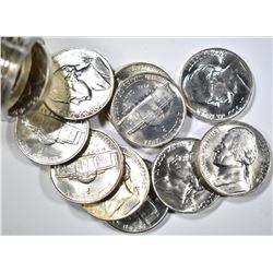 BU ROLL OF 1942-P SILVER JEFFERSON WAR NICKELS,