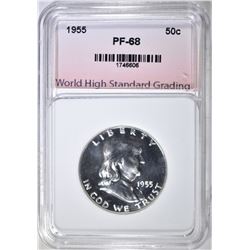 1955 FRANKLIN HALF, WHSG SUPERB GEM+ PROOF