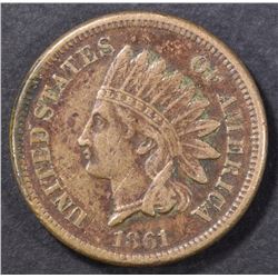 1861 INDIAN CENT  VF/XF