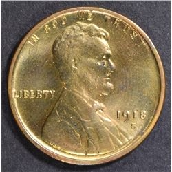 1918-S LINCOLN CENT  CH BU  FULL RED