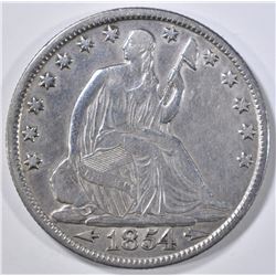 1854-O ARROWS SEATED LIBERTY HALF DOLLAR   XF