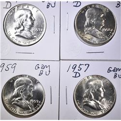 GEM BU FRANKLIN HALF DOLLARS: