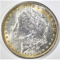 1890-O MORGAN DOLLAR, CH BU - NICE COLOR