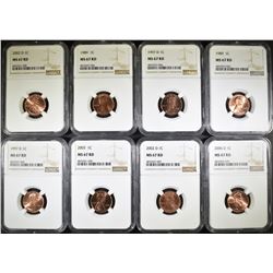 (8) LINCOLN CENTS NGC MS-67 RD