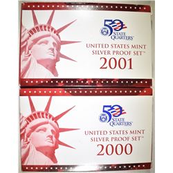 2000 & 2001 U.S. SILVER PROOF SETS