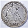 Image 1 : 1858-S SEATED HALF DOLLAR, AU