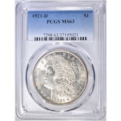 1921-D MORGAN DOLLAR  PCGS MS-63