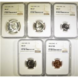 1965 SMS SET GRADED NGC MS-67