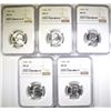 Image 1 : ( 5 ) 1964 WASHINGTON QTR NGC MS65