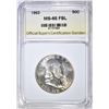 Image 1 : 1963 FRANKLIN HALF DOLLAR, OBCS GEM BU FBL