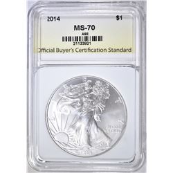 2014 SILVER EAGLE, OBCS PERFECT GEM BU