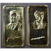 Image 1 : 2-HAMILTON MINT GOLD PLATED 1oz SILVER BARS