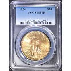 1924 SAINT GAUDENS GOLD, PCGS MS-65