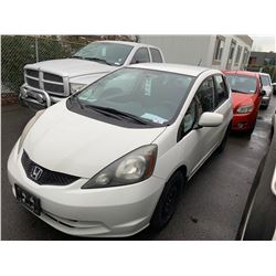 2009 HONDA FIT, 4DR HATCHBACK, WHITE, VIN # JHMGE88569S813129