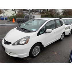 2009 HONDA FIT, 4DR HATCHBACK, WHITE, VIN # JHMGE885X9S805177